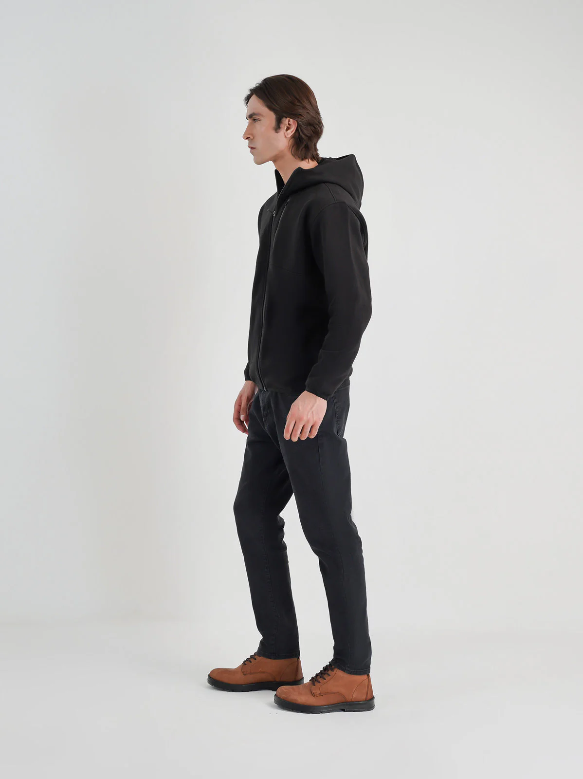 "JOCASTA" Cut and Sew Zipper Hoodie - Image 3