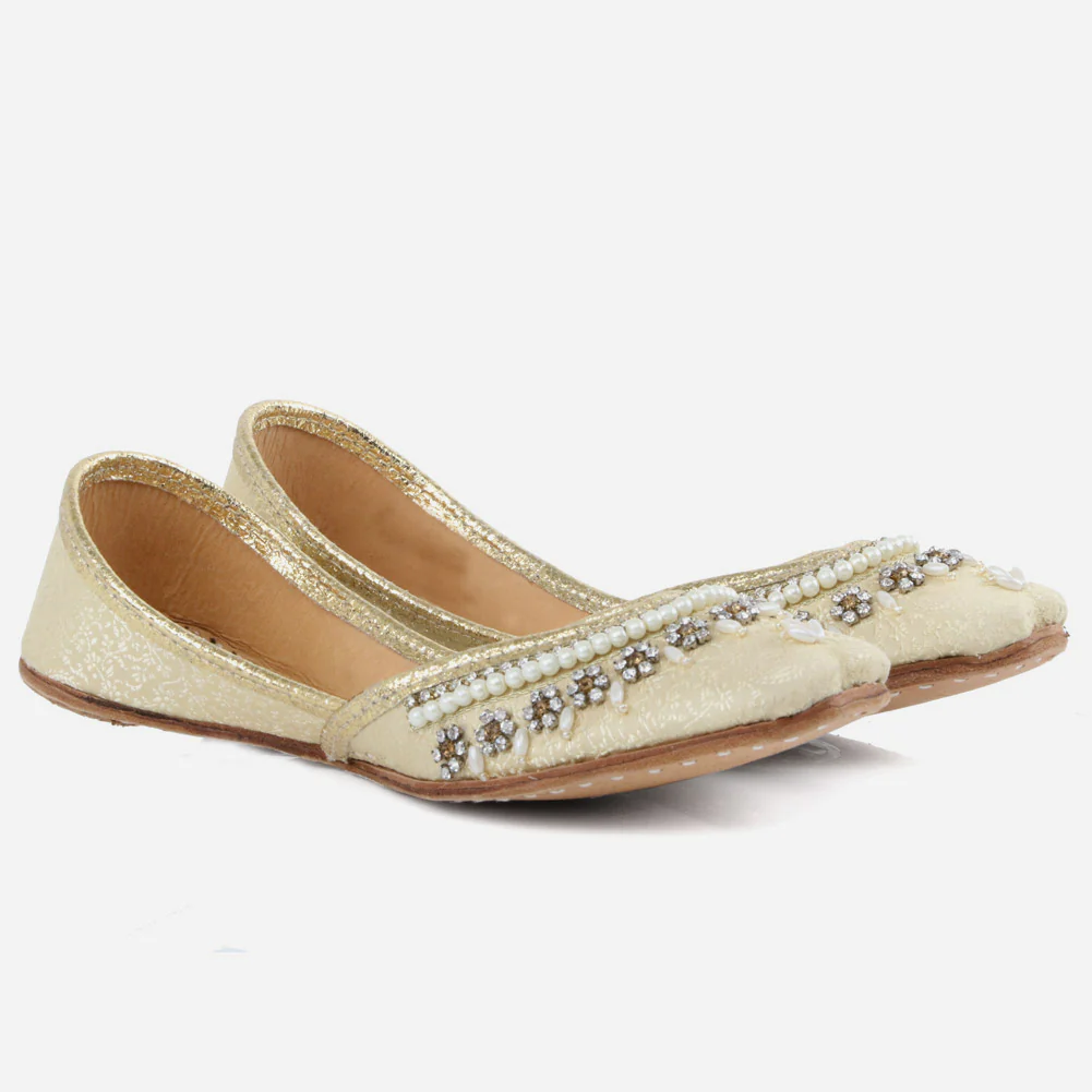 Kids Girls Embellished Traditional Indian Handmade Leather Khussa Jutti Mojari Children Pumps Shoes Size 11-5 UK Child - Image 2