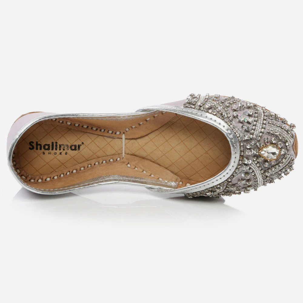Kids Girls Fancy Evening Wear Indian Handmade Shoes Leather Khussa Juti Mojari Children Flat Slip-ons Sizes 11 UK – 5 UK - Image 4