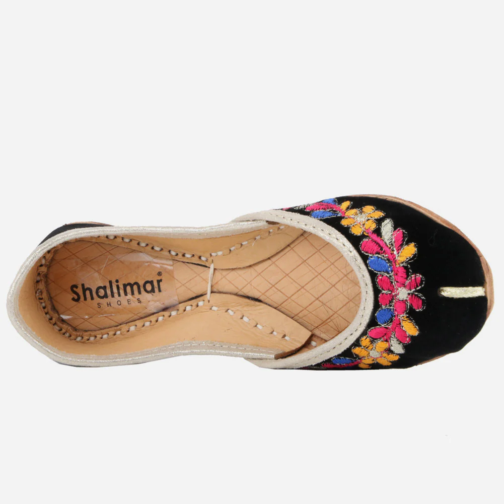 Kids Girls Floral Embriodery Work Traditional Indian Handmade Leather Khussa Jutti Mojari Children Pumps Shoes Size 11-5 UK Child - Image 4