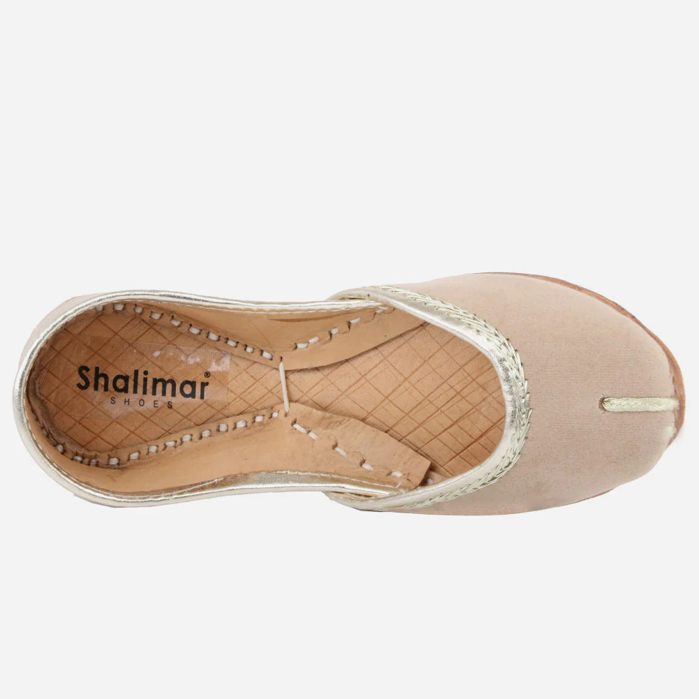 Kids Girls Velvet Detailing Traditional Indian Handmade Leather Khussa Jutti Mojari Children Pumps Shoes Size 11-5 UK Child - Image 4