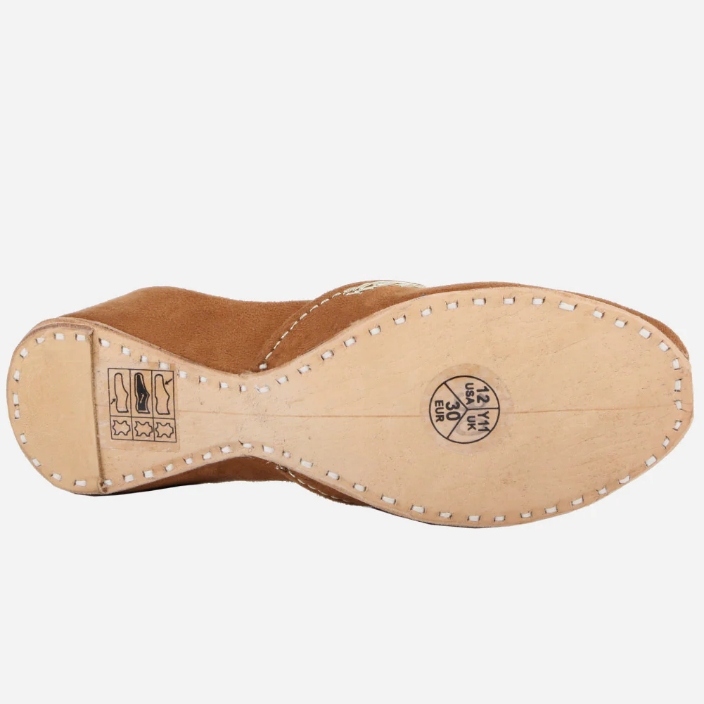 Kids Girls Velvet Detailing Traditional Indian Handmade Leather Khussa Jutti Mojari Children Pumps Shoes Size 11-5 UK Child - Image 5