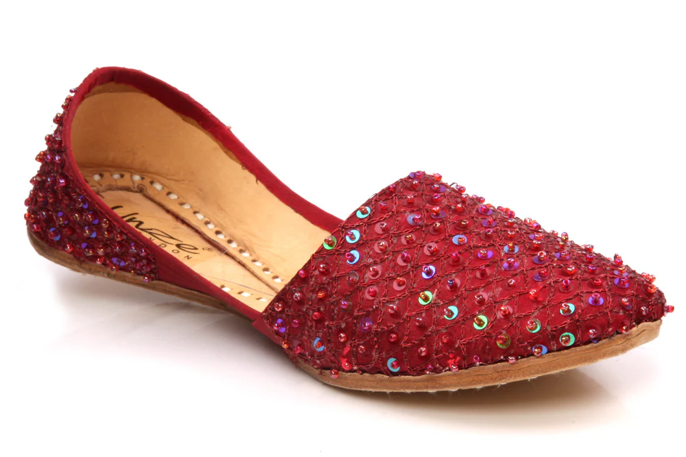 Kids 'Jina' Leather Indian Khussa Pumps