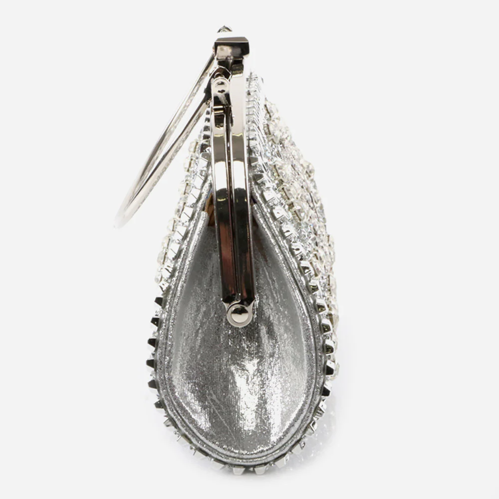 Ladies Bridal Bags Handmade Embellished Diamante Encrusted Metal Framing with Metallic Handle Best Gift for Her - Image 4