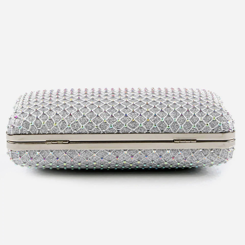 Ladies Evening Clutch Bag Hard Case Shimmery Wedding Handbag Prom Purse Shimmery Hard Case Party Bags Birthday Gifts for Her - Image 2