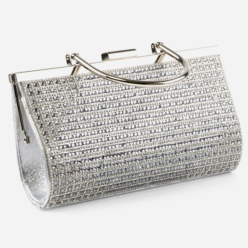Ladies Evening Clutch Bag Wedding Handbag Prom Purse Sparkly Handle Carry Party Bags Diamante Birthday Gifts for Her