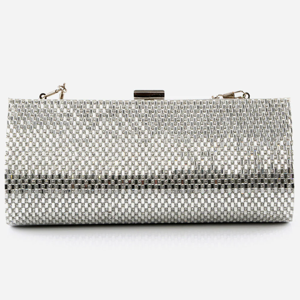 Ladies Evening Party Handbags Shimmery Detailing Metal Handle Carry Bag Birthday Gift for Her - Image 3
