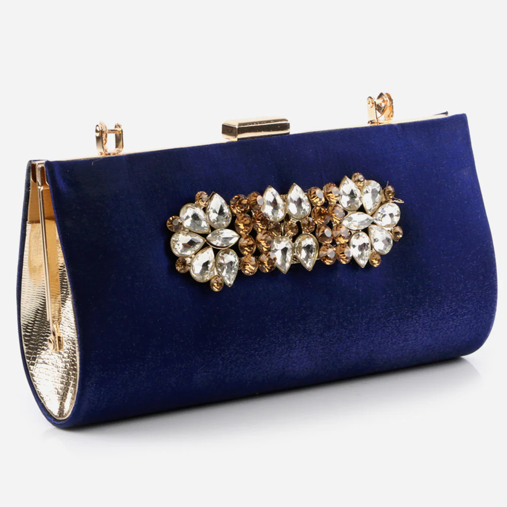Ladies Evening Wedding Handbag Broach Detailing Metal Framing Push Lock Bag Birthday Gift for Her