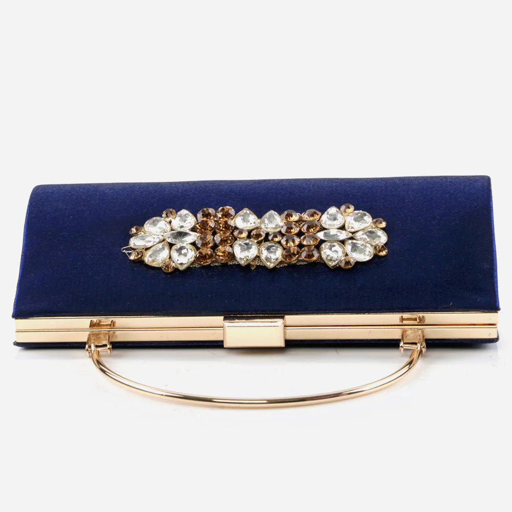 Ladies Evening Wedding Handbag Broach Detailing Metal Framing Push Lock Bag Birthday Gift for Her - Image 2