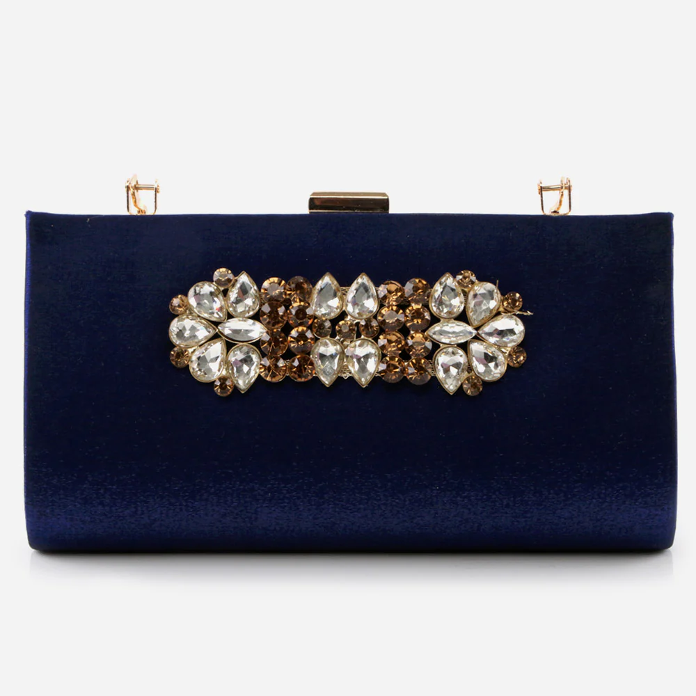 Ladies Evening Wedding Handbag Broach Detailing Metal Framing Push Lock Bag Birthday Gift for Her - Image 3
