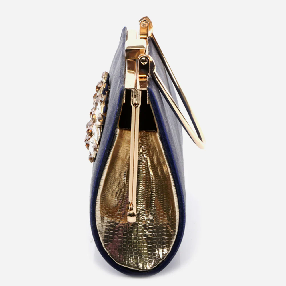 Ladies Evening Wedding Handbag Broach Detailing Metal Framing Push Lock Bag Birthday Gift for Her - Image 4