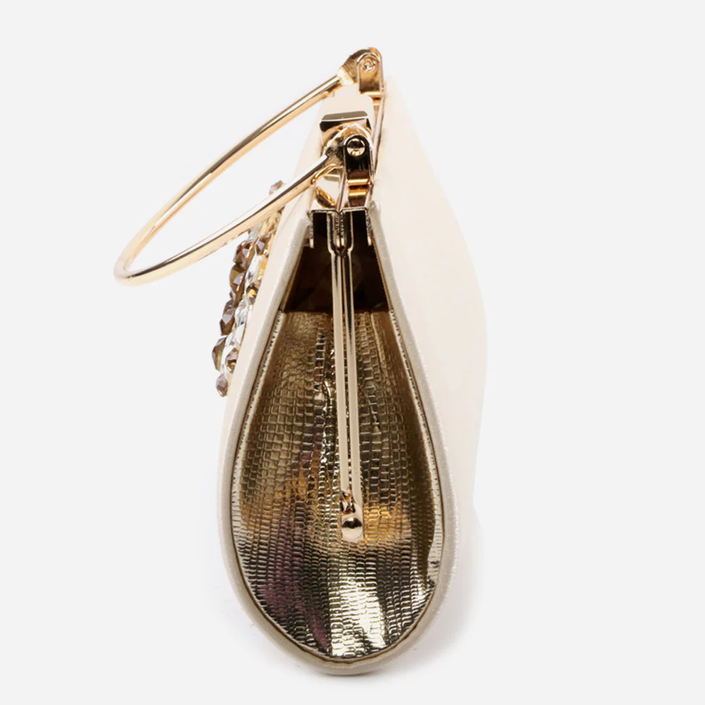 Ladies Evening Wedding Handbag Broach Detailing Metal Framing Push Lock Bag Birthday Gift for Her - Image 4