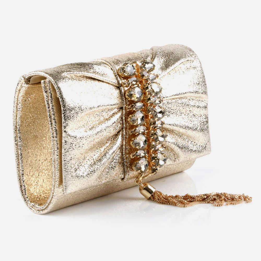 Ladies Shimmery Broach Detailing Evening Clutch Bag Wedding Handbag Prom Purse Party Bags Birthday Gifts for Her