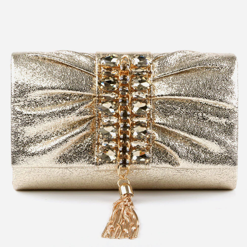 Ladies Shimmery Broach Detailing Evening Clutch Bag Wedding Handbag Prom Purse Party Bags Birthday Gifts for Her - Image 3