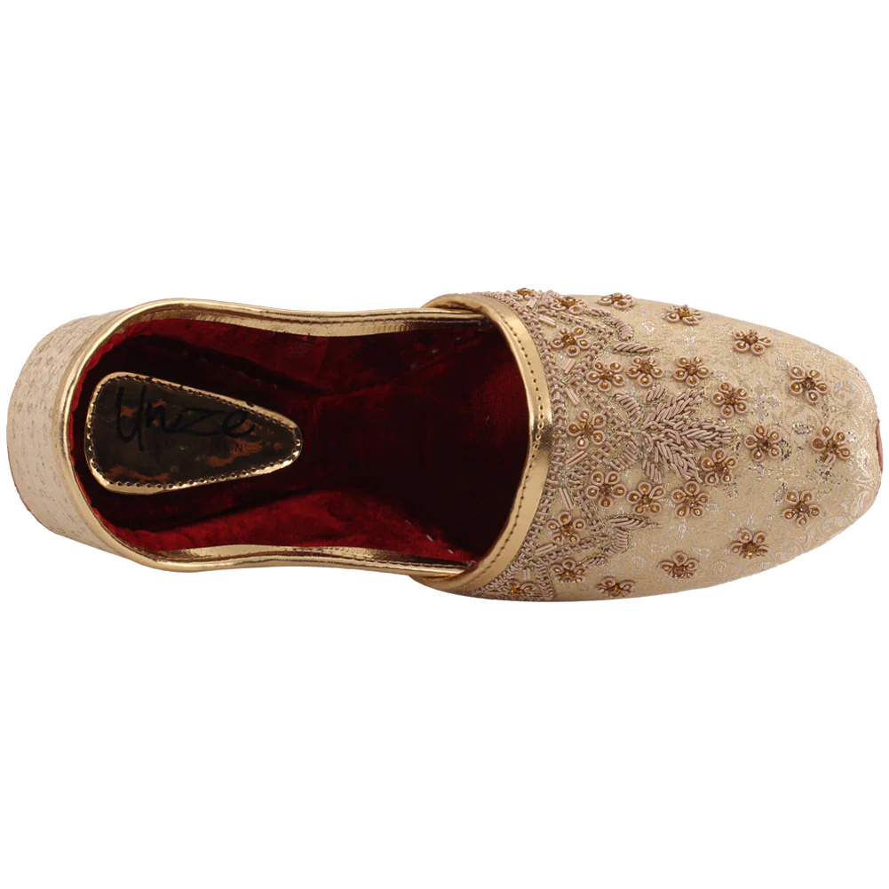 Men “ALICK” Indian Rhinestone Decorated Shimmer Tila Khussa - Image 4