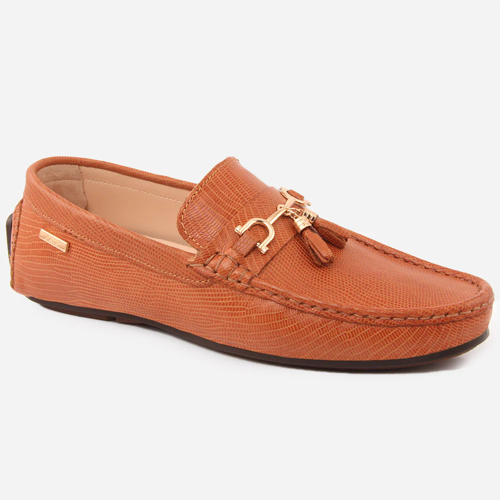 Men "EILIE" Leather Slip Ons Dress Moccasin Shoes
