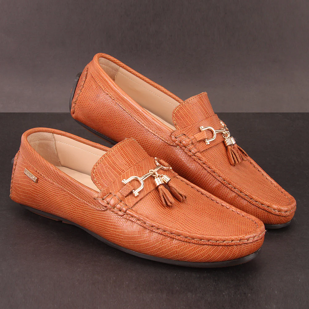 Men "EILIE" Leather Slip Ons Dress Moccasin Shoes - Image 6