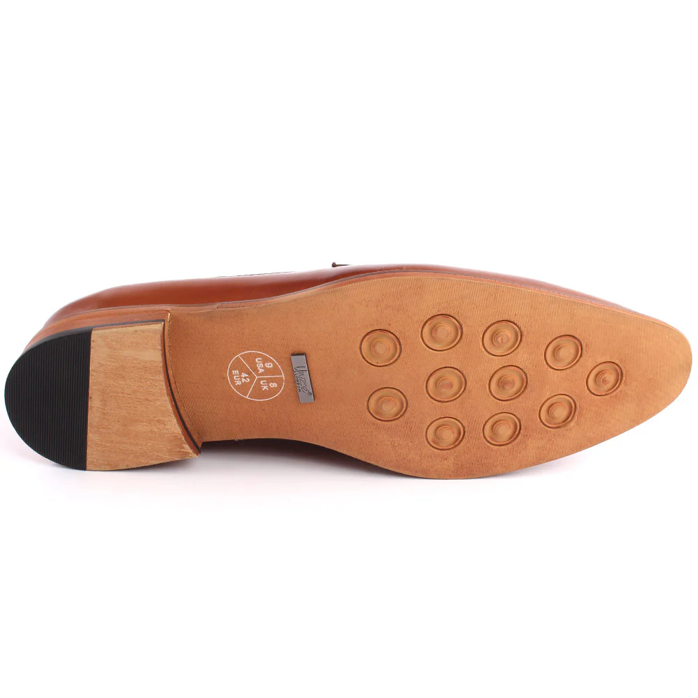 Men “ERROL” Embossed Woven And Tassel Detailed Moc Toe Loafer Shoes - Image 5
