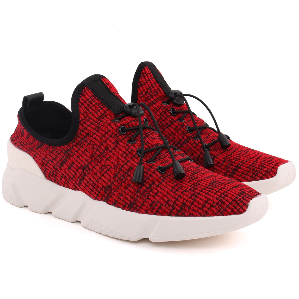 Men “EVO” Designed Knitted Upper Lace Up Trainer Shoes - Image 2