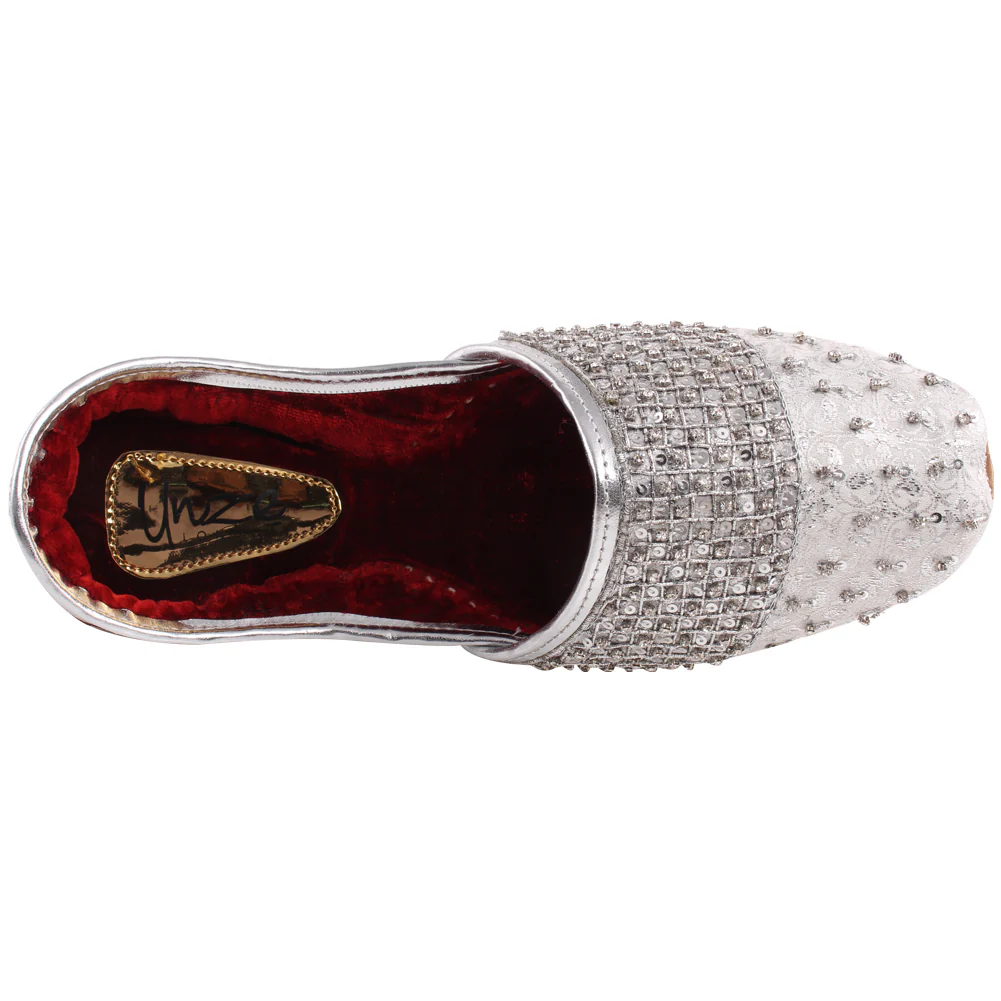 Men “FENTON” Traditional Punjabi Rhinestone Designed Leather Khussa - Image 4