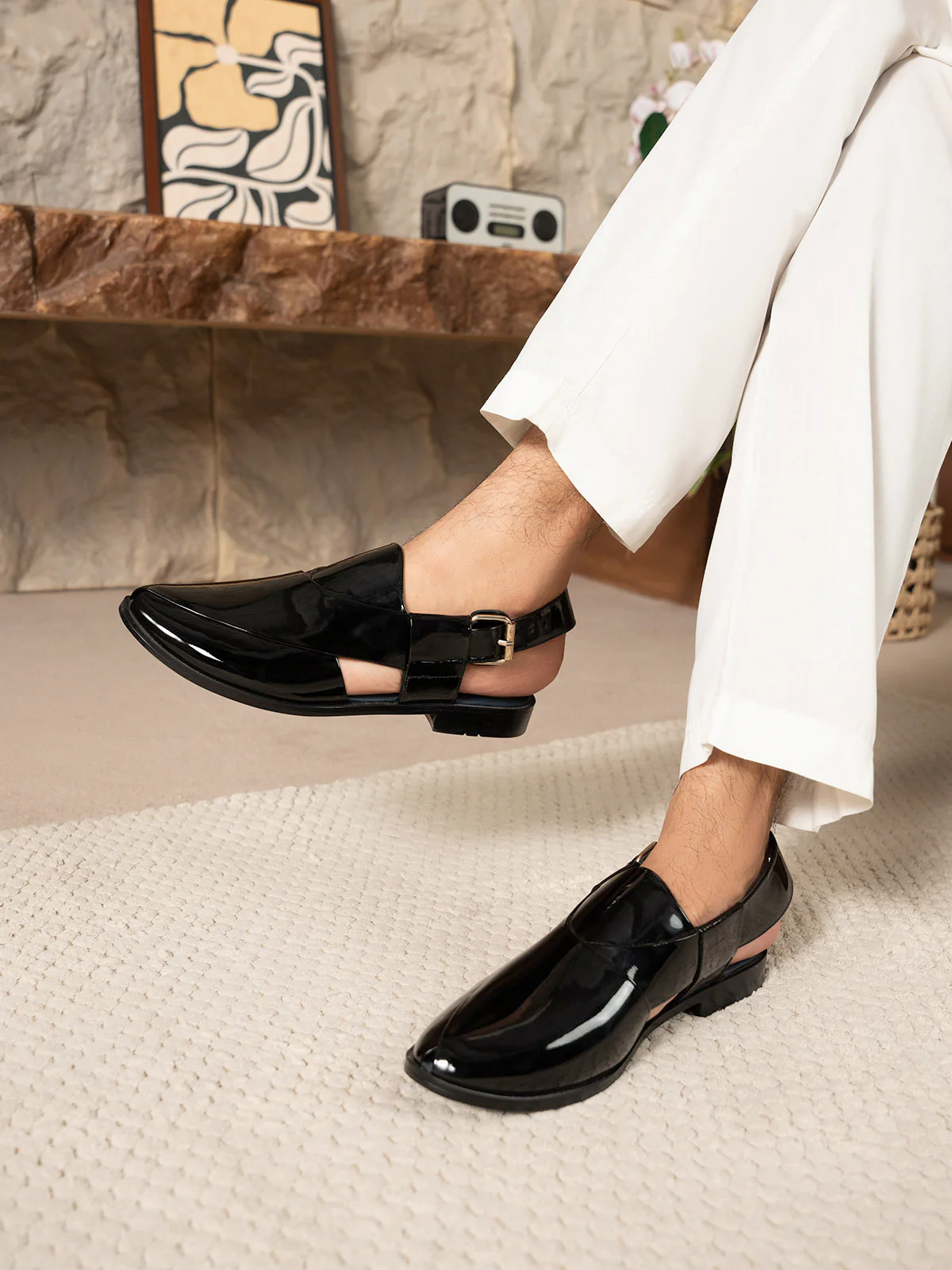 Men "KENDALL" Comfort Peshawari Leather Sandals