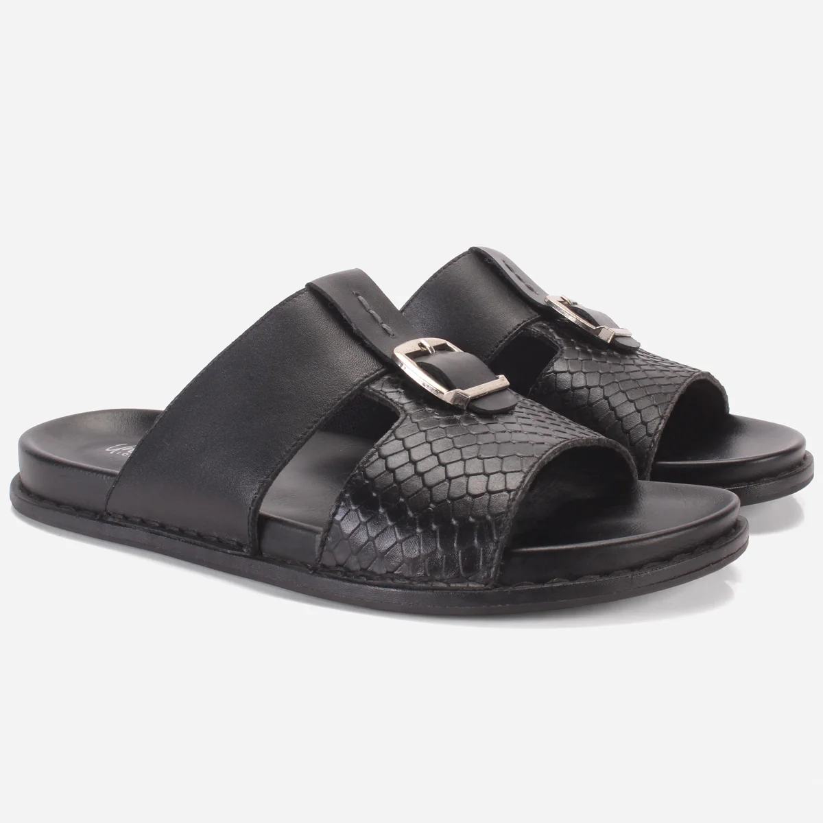 Men "KITZ" Leather Open Toe Summer Slippers - Image 2