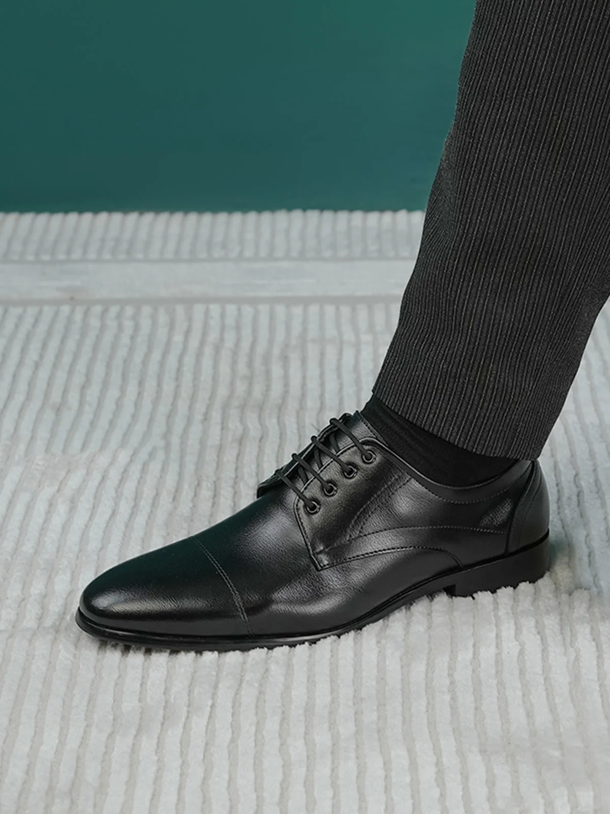 Men "LUKYAN" Lace-Up Leather Formal Shoes - Image 3