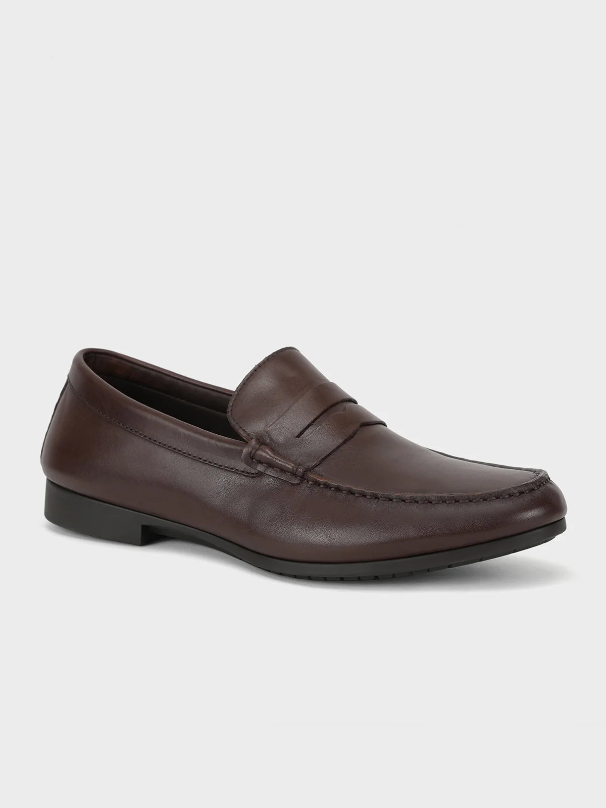 Men "NON" Woven Textured Slip On Casual Leather Moccasin Shoes - Image 2