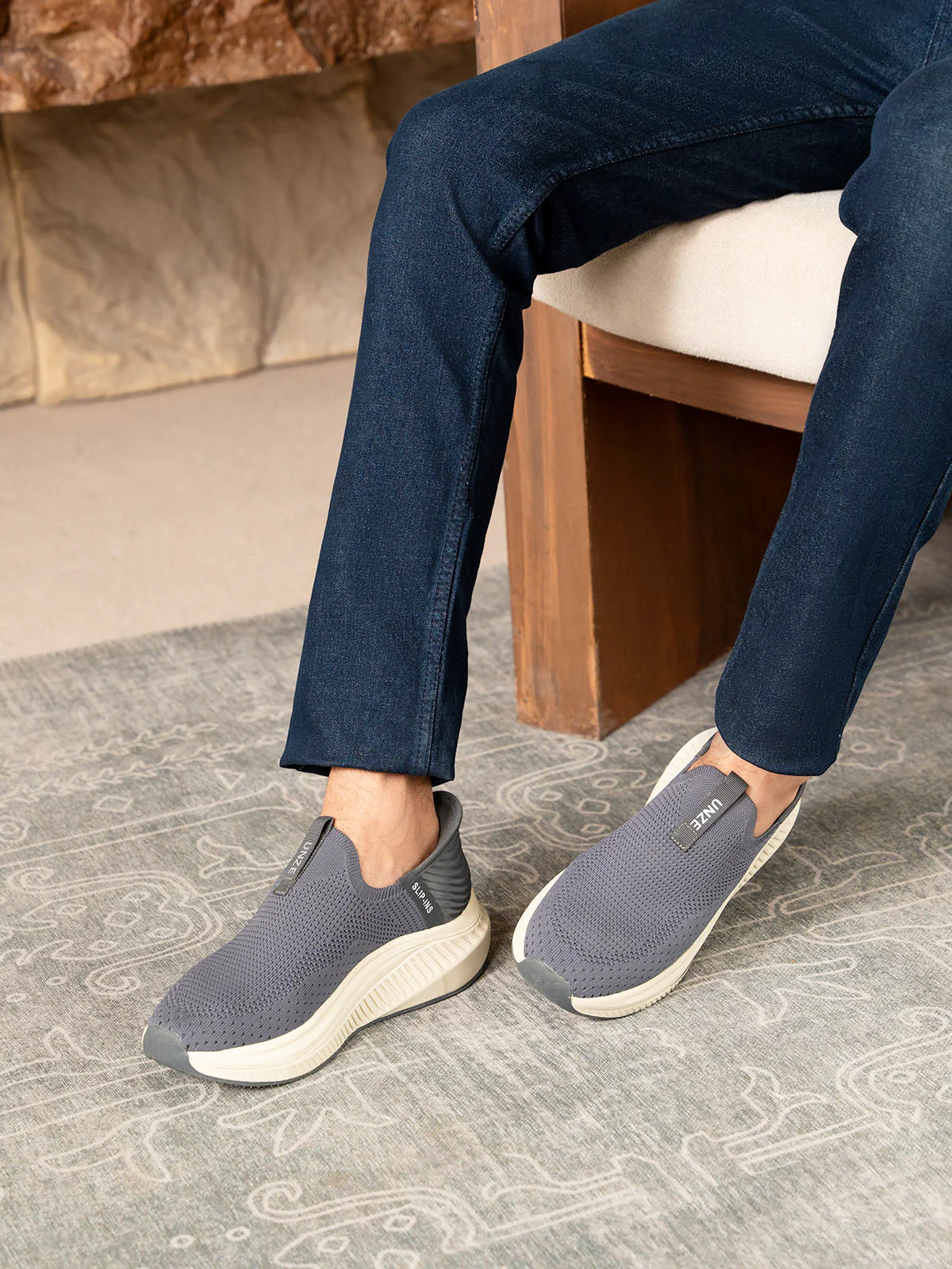 Men "UZAIF" Breathable Fabric Trainers - Image 10