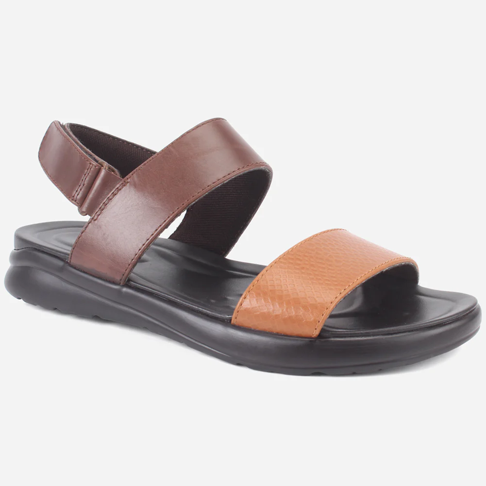Mens "ALEY" Leather Velcro Everyday Summer Sandals