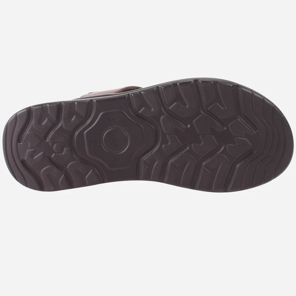 Mens "ALEY" Leather Velcro Everyday Summer Sandals - Image 5