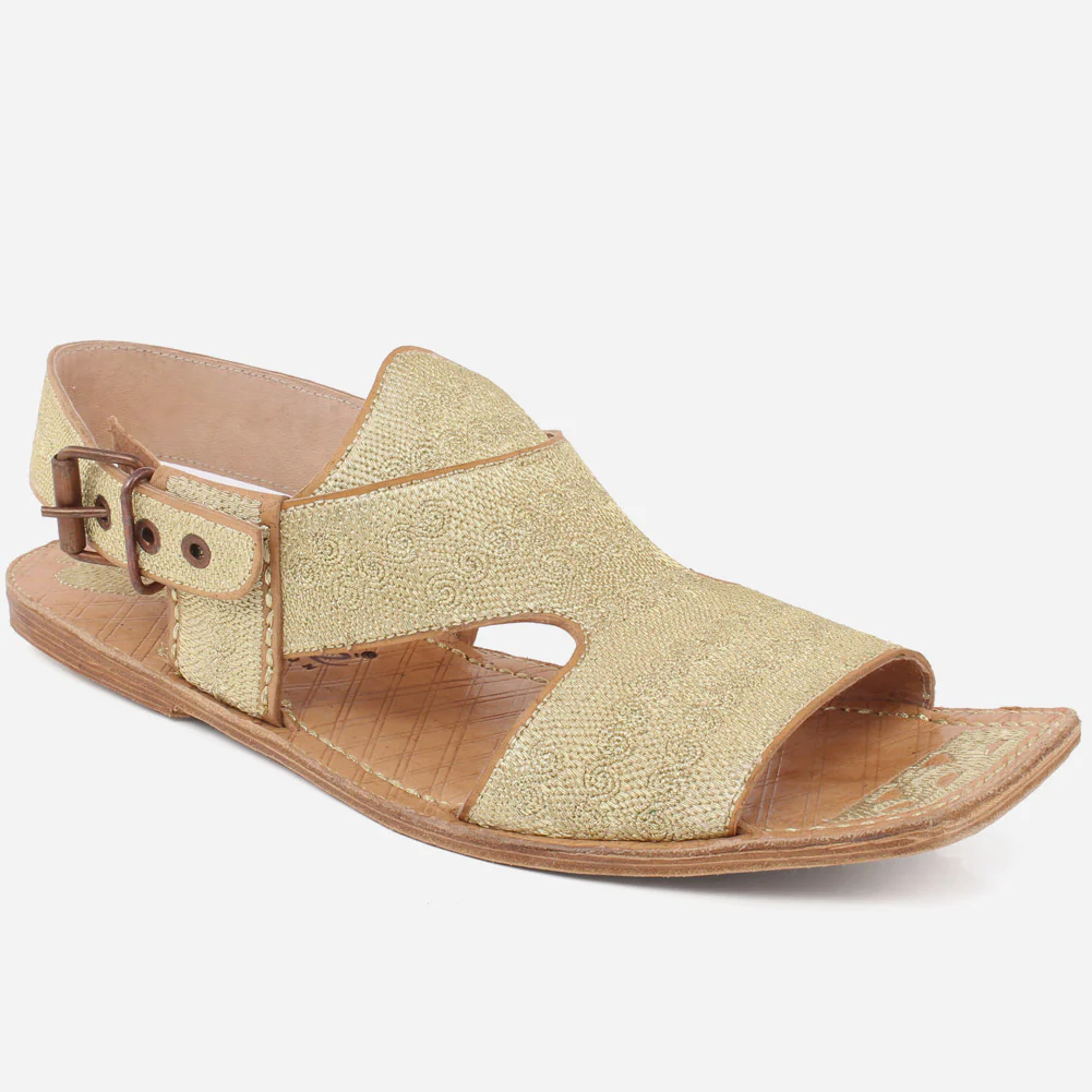 Men's "EARL" Full Leather Traditional Embroidered Casual Kohati Sandals