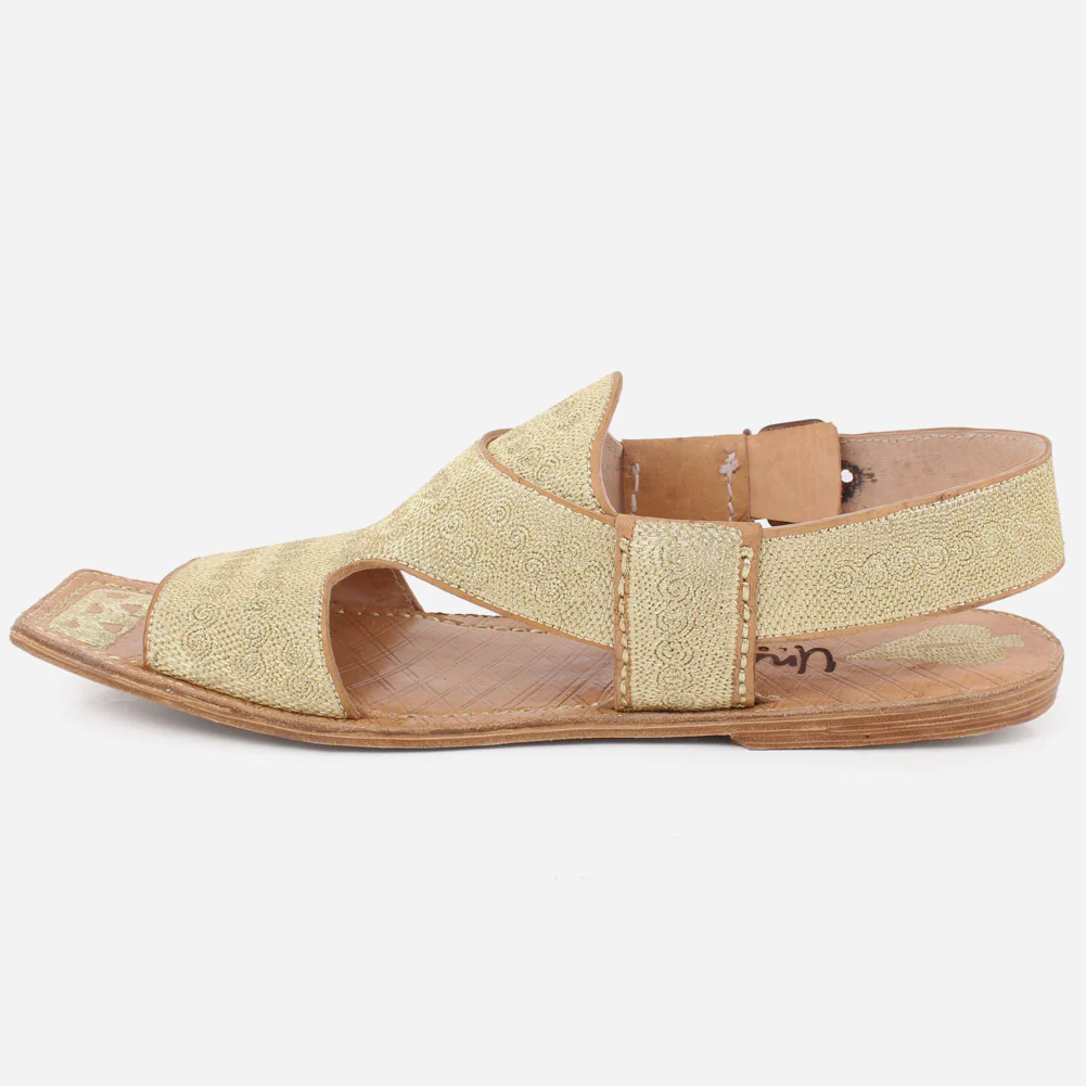 Men's "EARL" Full Leather Traditional Embroidered Casual Kohati Sandals - Image 3