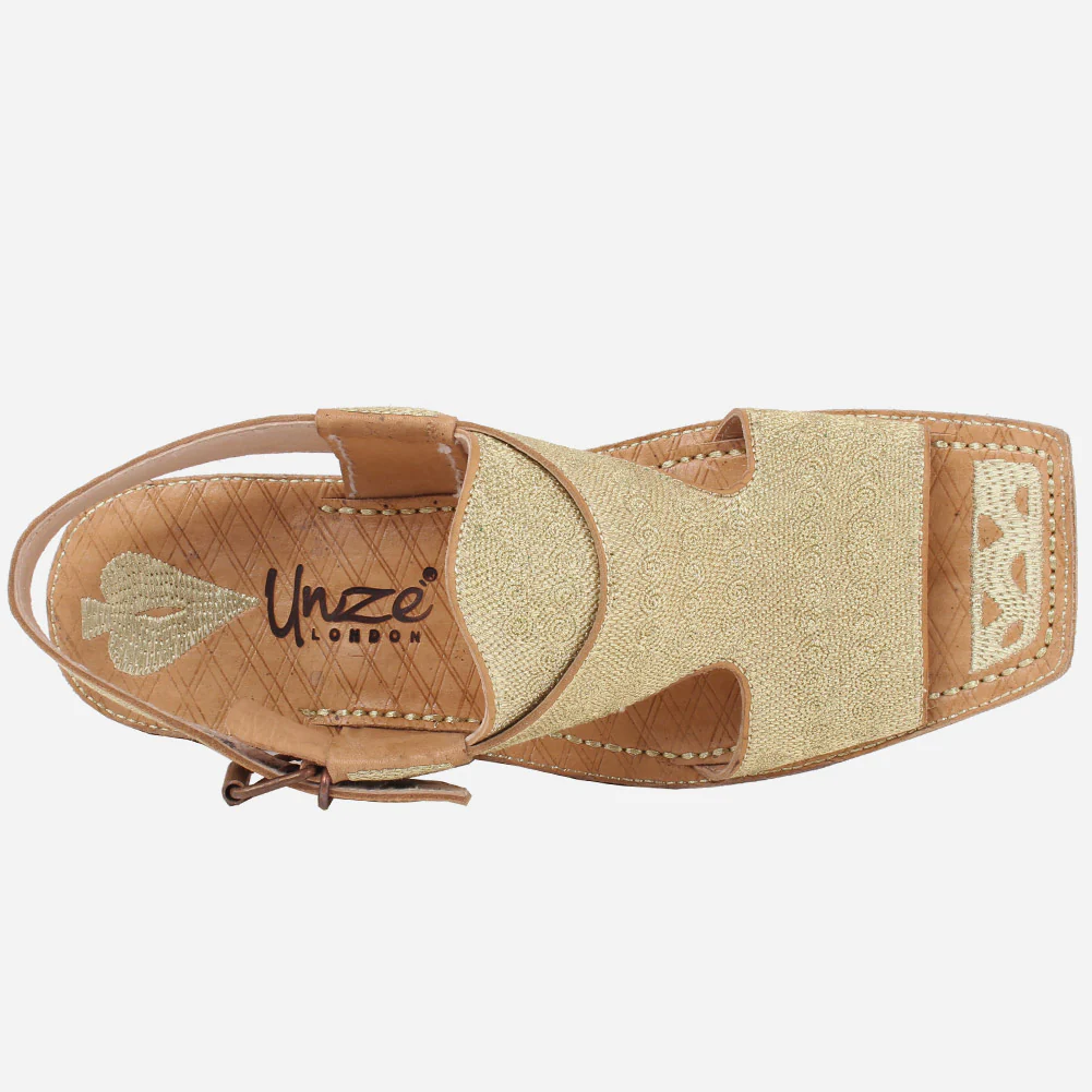 Men's "EARL" Full Leather Traditional Embroidered Casual Kohati Sandals - Image 4