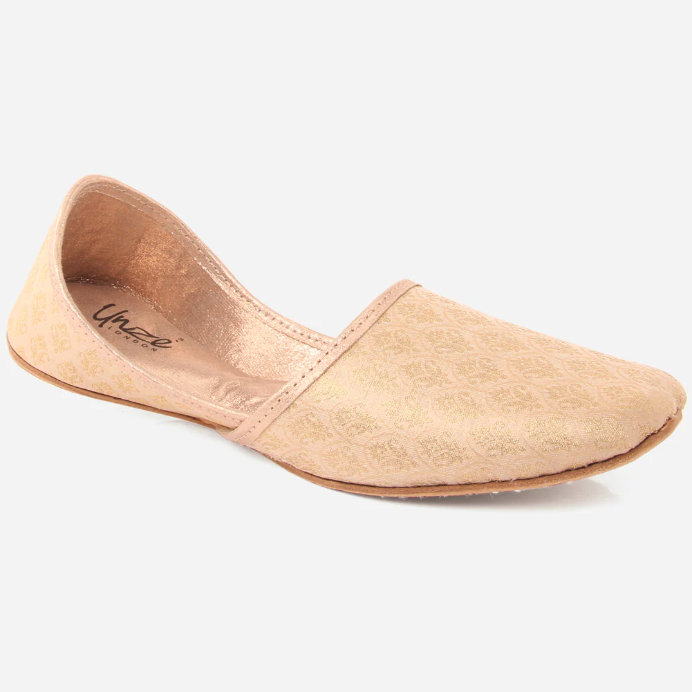 Mens Gents Jacquard Wedding Shoes Groom Leather Handcrafted Traditional Indian Khussa Pumps