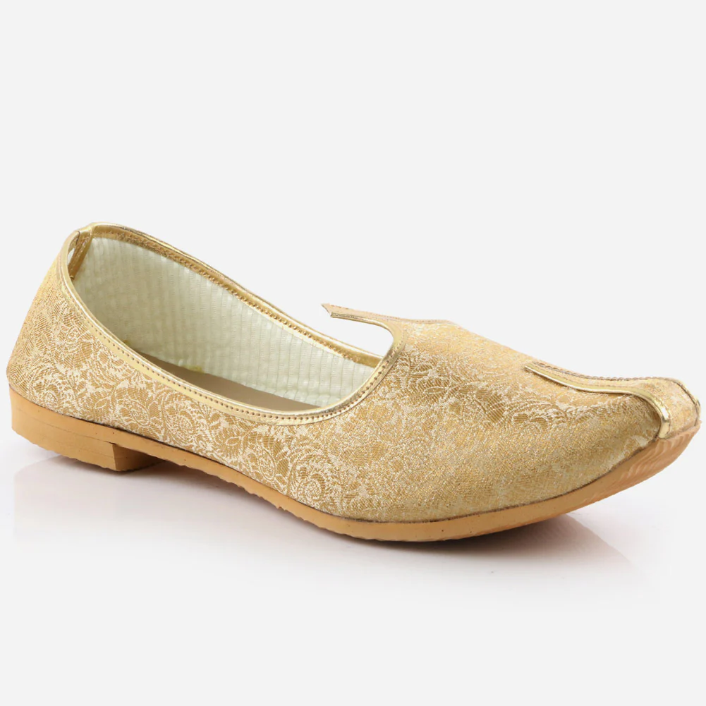 Mens Gents Traditional Jamawar Leather Handmade Indian Khussa Wedding Groom Flat Slip-ons Handcrafted Jotis Mojaris Shoes