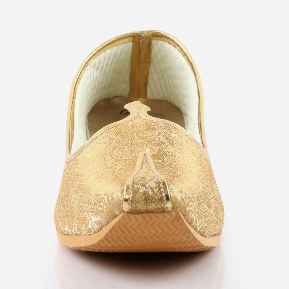 Mens Gents Traditional Jamawar Leather Handmade Indian Khussa Wedding Groom Flat Slip-ons Handcrafted Jotis Mojaris Shoes - Image 4