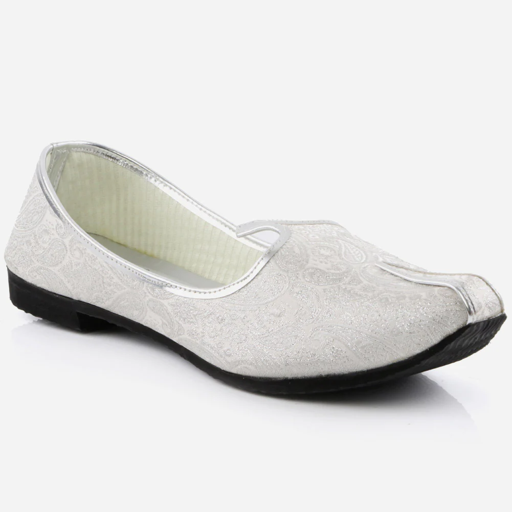 Mens Gents Traditional Jamawar Leather Handmade Indian Khussa Wedding Groom Flat Slip-ons Handcrafted Jotis Mojaris Shoes