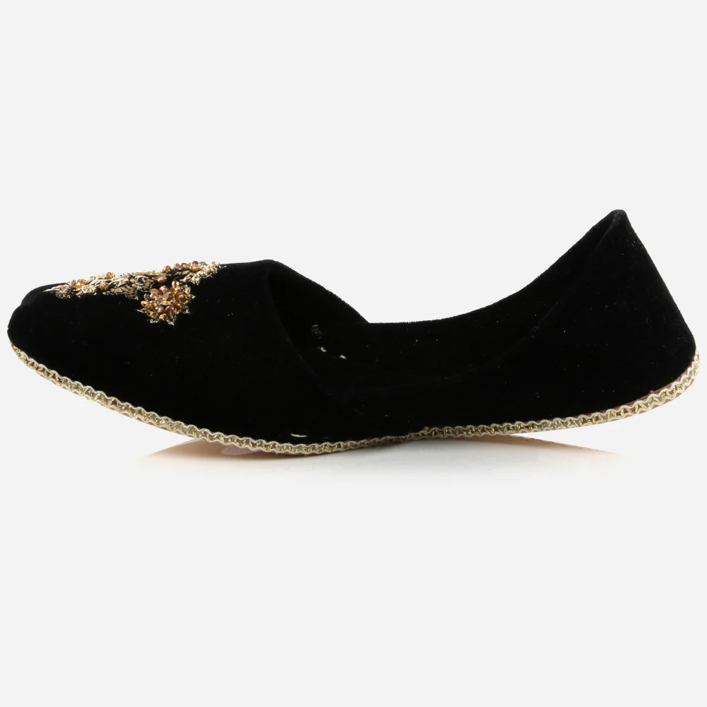 Mens Gents Velvet Embroidered Groom Leather Shoes Wedding Traditional Indian Khussa Mojaris Pumps Sizes - Image 3