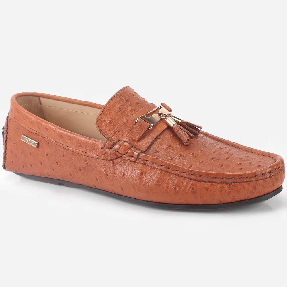 Mens "JOSHEPH" Leather Flat Slip Ons Moccasins