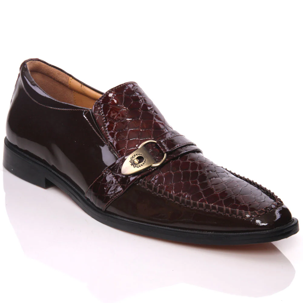 Mens Leather 'Nitin' Slipons Buckled Formal Dress Shoes