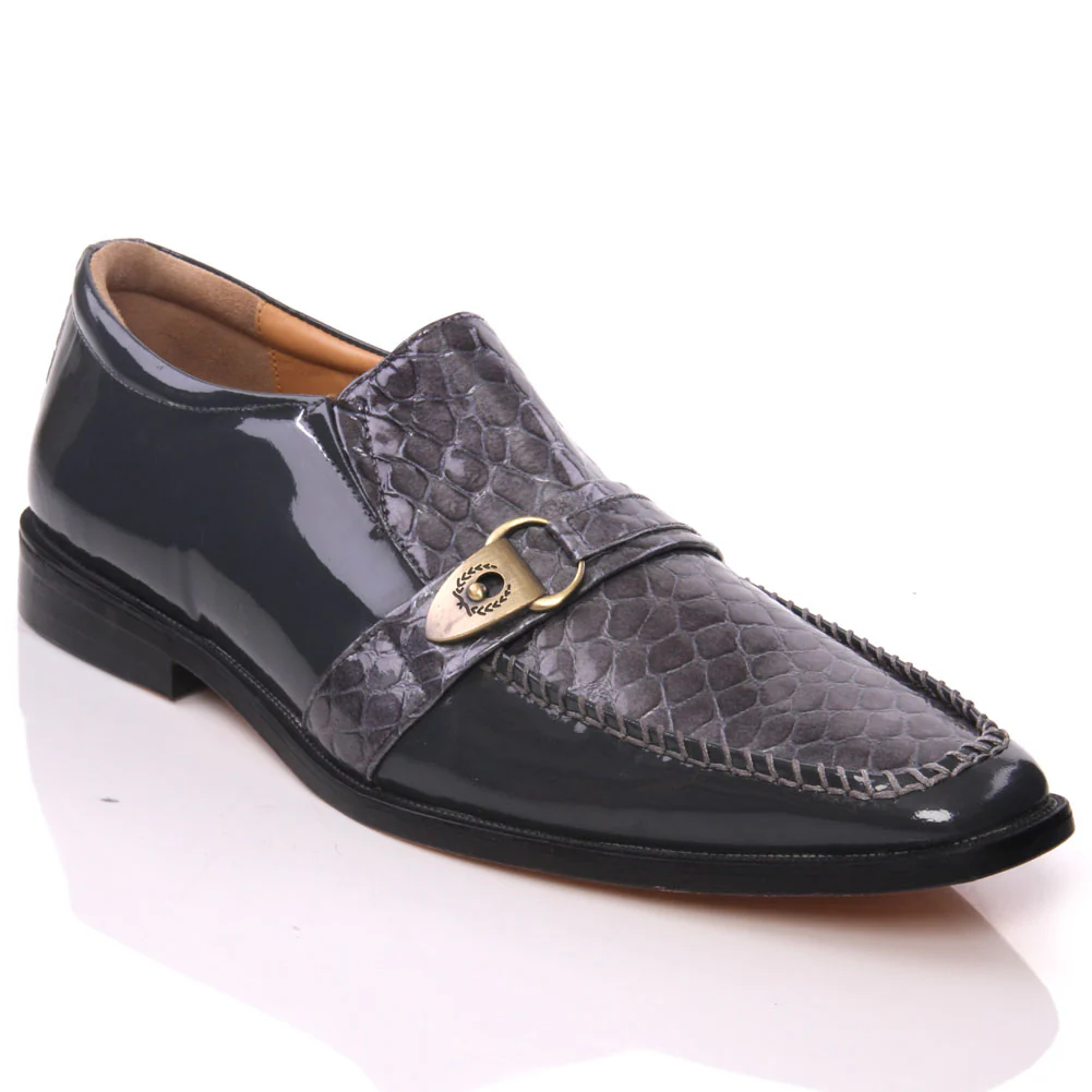 Mens Leather 'Nitin' Slipons Buckled Formal Dress Shoes