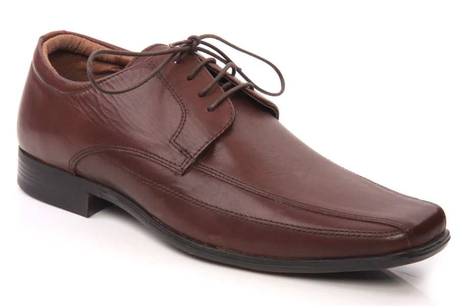 Mens Leather Square Toe Shape Lace Up Shoes