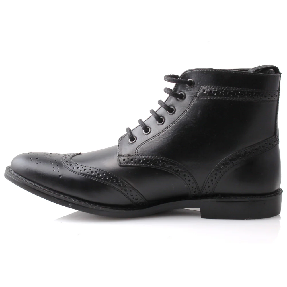 Mens Leather 'Taylor' Lace Up Brogue Ankle Boots - Image 2
