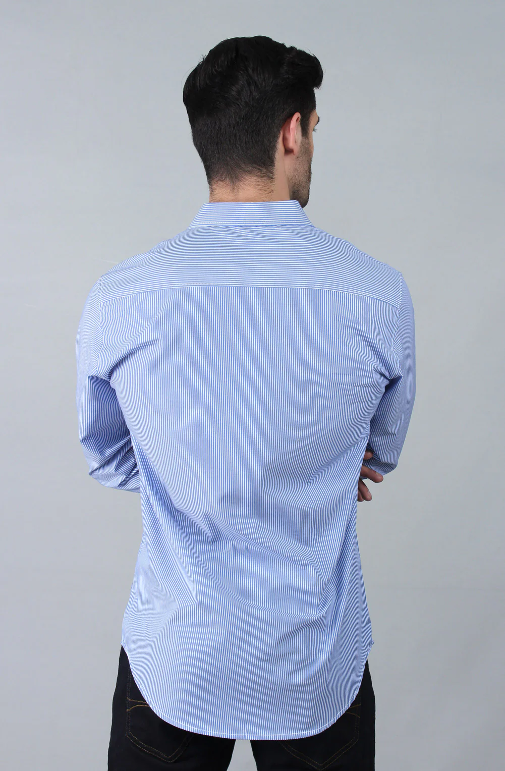 Men's "LYLA" Slim-Fit Long-Sleeve Plaid Poplin Shirt - Image 5