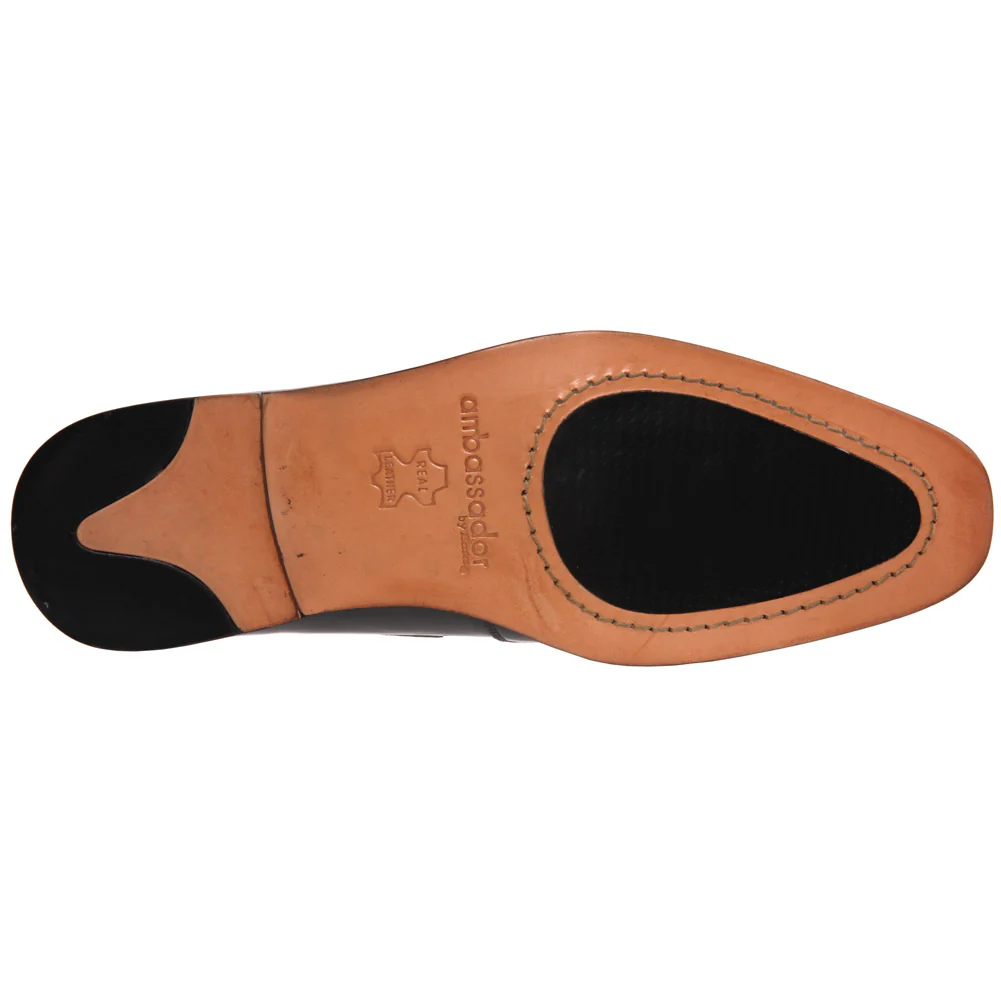 Mens ‘Neil’ Leather Stylish Slipns Derby Shoes - Image 5