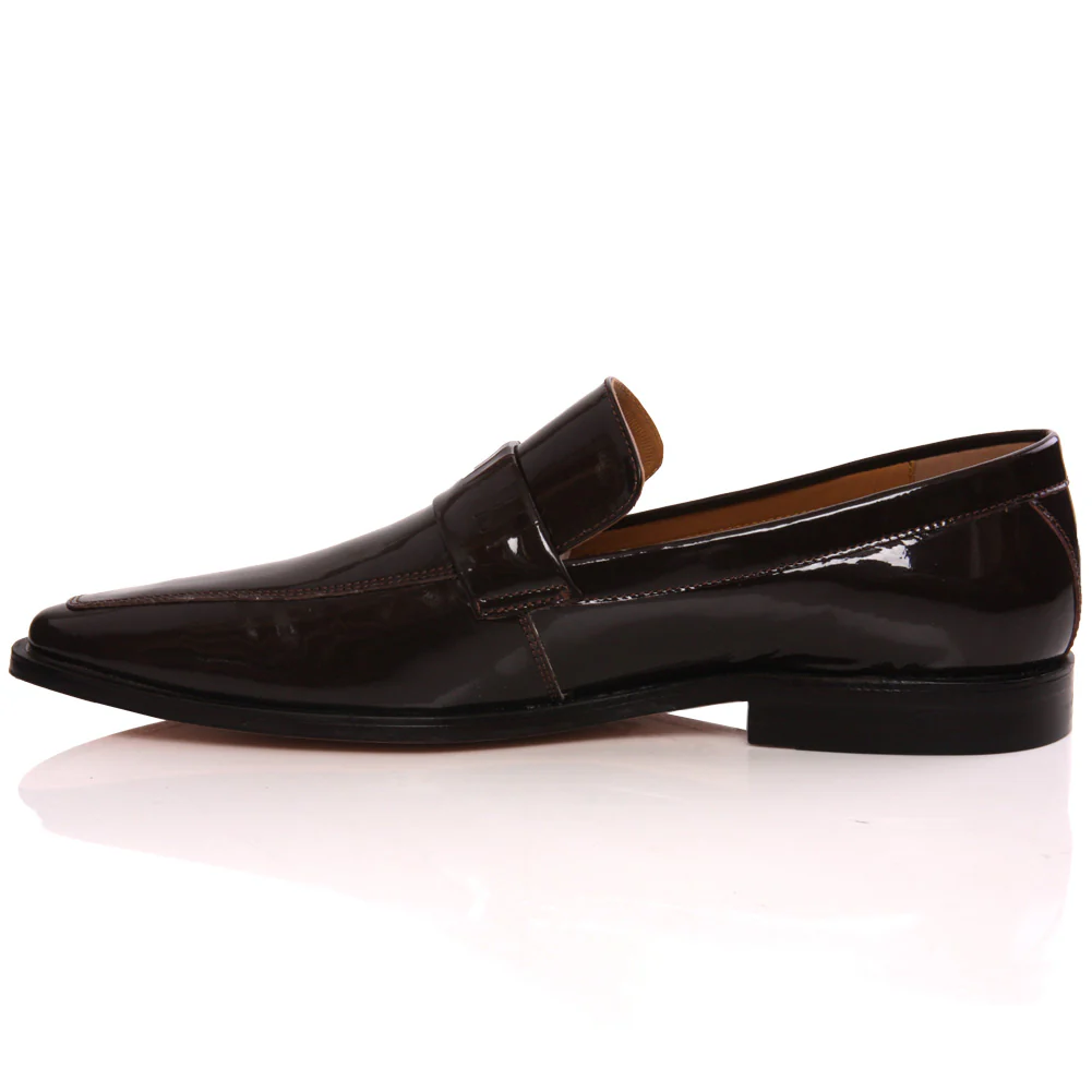 Mens ‘Rassie’ New Fashion Pointy Toe Slip-on Smart Dress Shoes Leather - Image 3