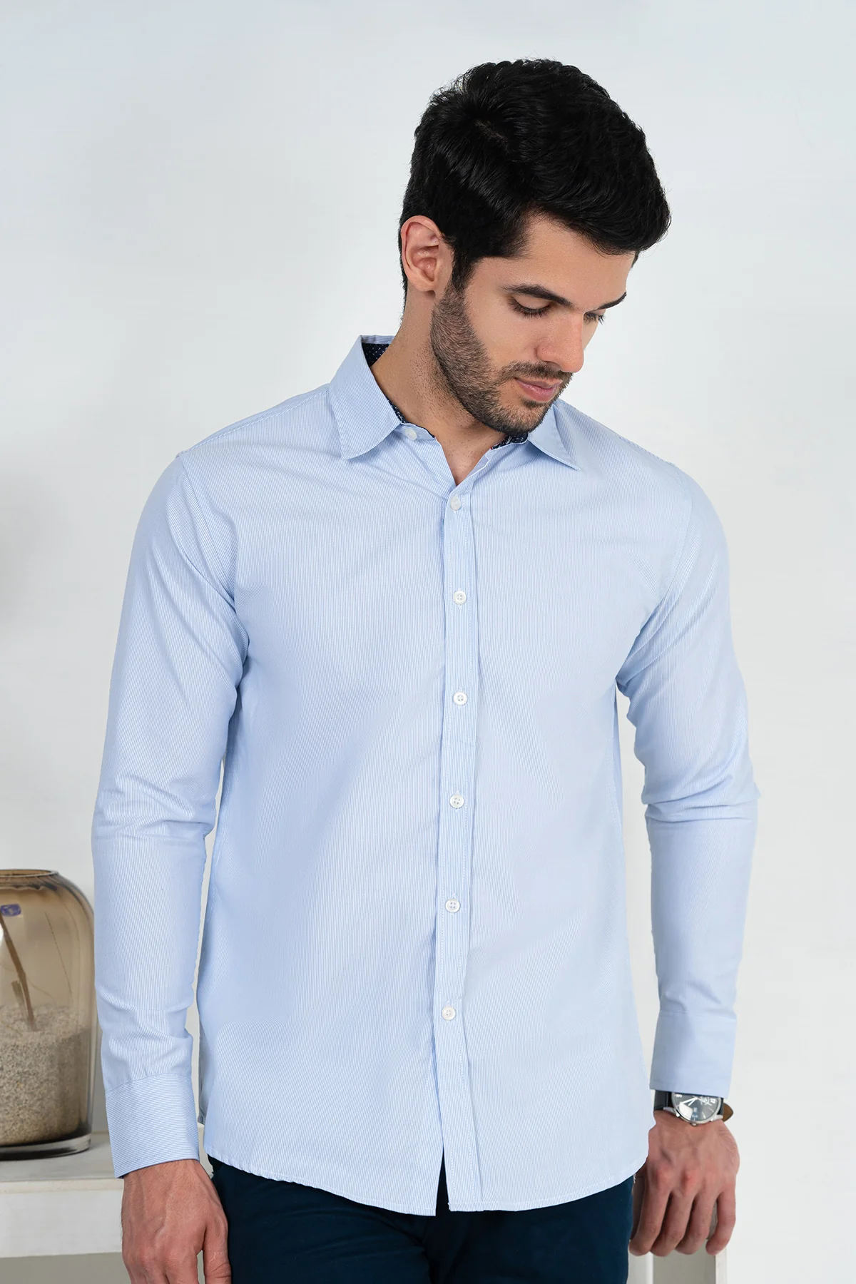 Men's "REECE" Cotton Full Sleeves Checked Designer Shirt - Image 2