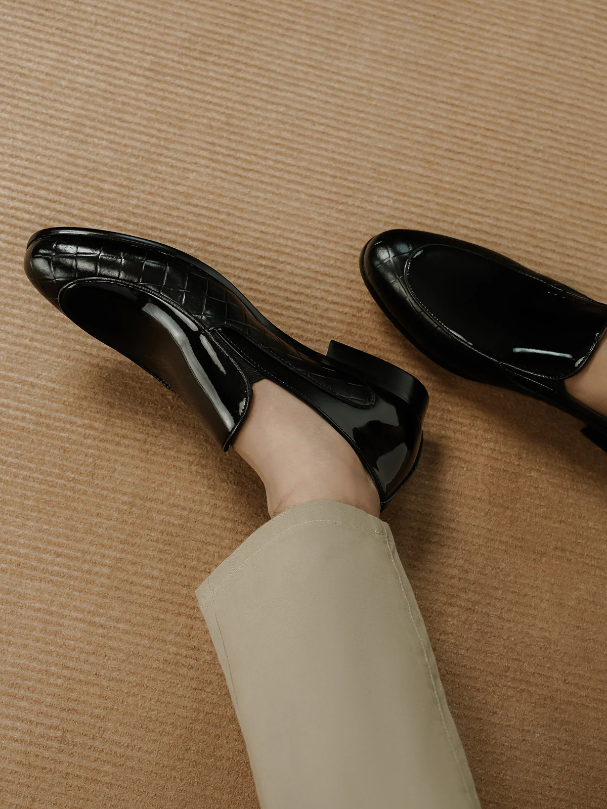 Mens "REYES" Shiny Moc Style Formal Leather Shoes - Image 2