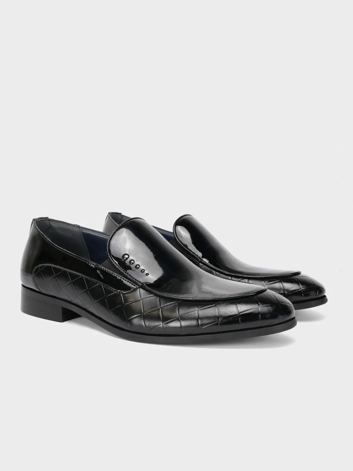 Mens "REYES" Shiny Moc Style Formal Leather Shoes - Image 4